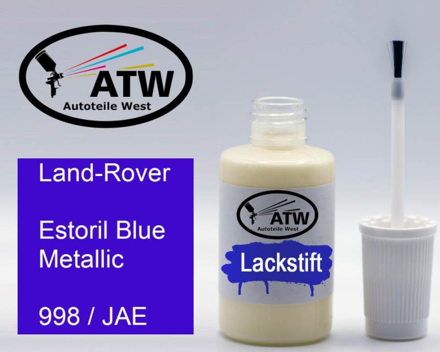 Land-Rover, Estoril Blue Metallic, 998 / JAE: 20ml Lackstift, von ATW Autoteile West.